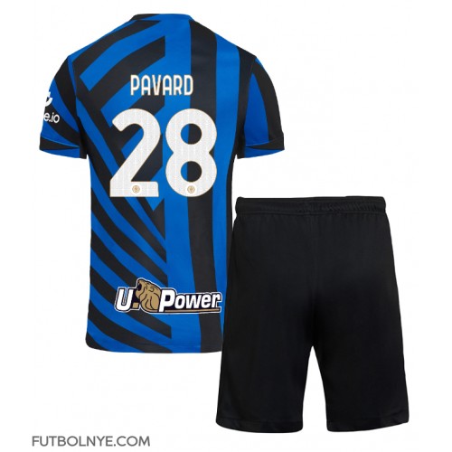 Camiseta Inter Milan Benjamin Pavard #28 Primera Equipación para niños 2024-25 manga corta (+ pantalones cortos)